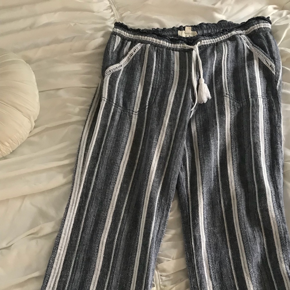Drawstring cotton summer pants